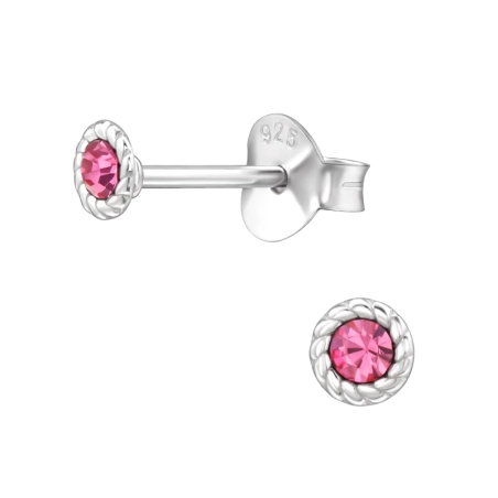 Runden  mit Kristall Ohrstecker mit Kristall Schmuck | All4silver
