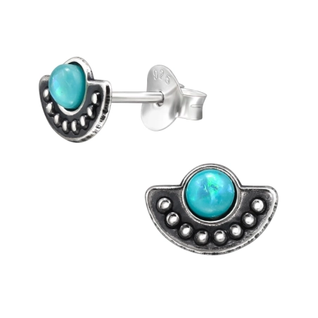 Ethnisch mit Opal Ohrstecker mit Halbedelsteinen Schmuck | All4silver