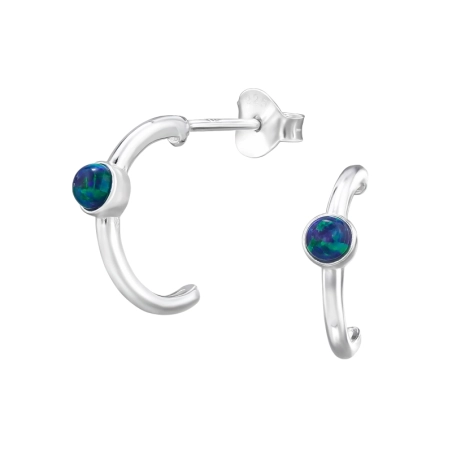Halbkreis mit Opal Ohrstecker mit Halbedelsteinen Schmuck | All4silver