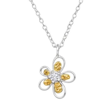 Blume mit Kristall Natur Schmuck Schmuck | All4silver