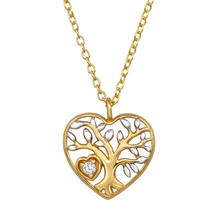 Goldener Lebensbaum mit Zirkonias Valentinstag-Schmuck Schmuck | All4silver