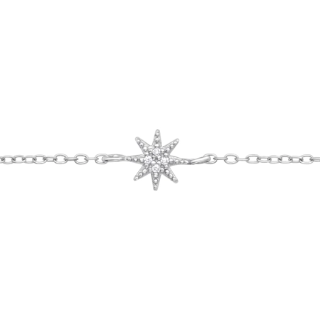 Funkelnder Stern mit Zirkonia Armbänder mit Silberkette Schmuck | All4silver