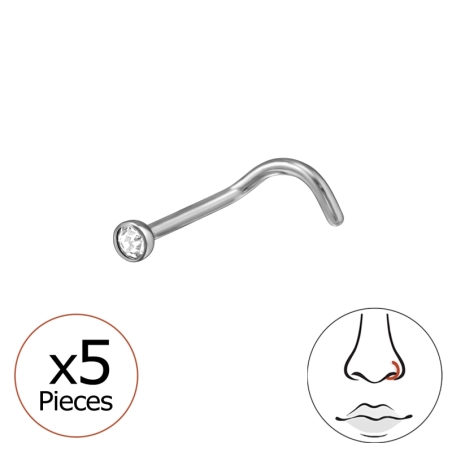 5 Stk. Runder Kristall 2 mm 20 G Stehlen Schmuck | All4silver