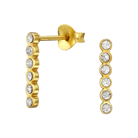 Vergoldet mit Kristallen Ohrstecker mit Kristall Schmuck | All4silver
