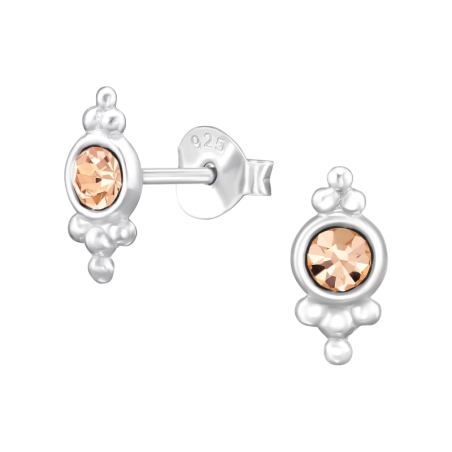 Antiquität Muster mit Kristall Ohrstecker mit Kristall Schmuck | All4silver
