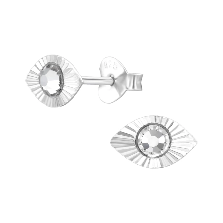 Auge des Bösen mit Kristall Ohrstecker mit Kristall Schmuck | All4silver