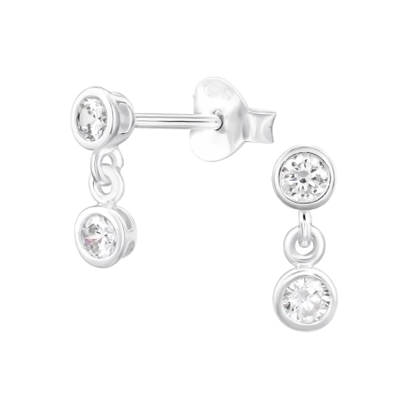 Rund mit Zirkonia Ohrstecker mit Zirkonia Steinen Schmuck | All4silver