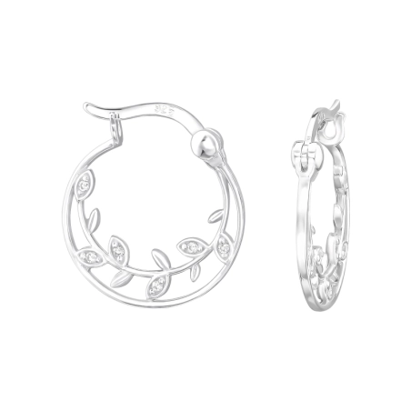 Rebe mit Zirkonia Creolen Ohrringe Schmuck | All4silver