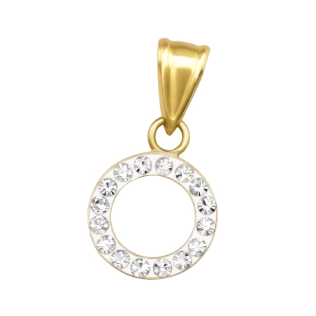 Kreis  mit Kristallsteinen Anhänger mit Zirkonia Steinen Schmuck | All4silver