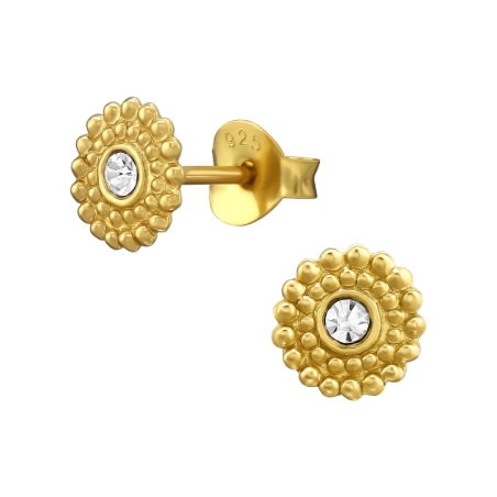 Runden  mit Kristall Ohrstecker mit Kristall Schmuck | All4silver