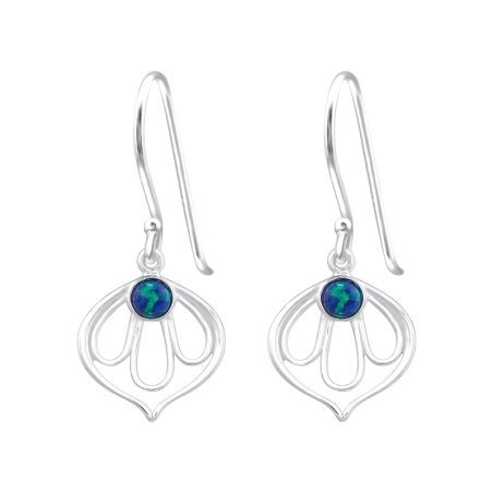 Lotus mit Opal Ohrringe mit Halbedelsteinen & Opal Schmuck | All4silver