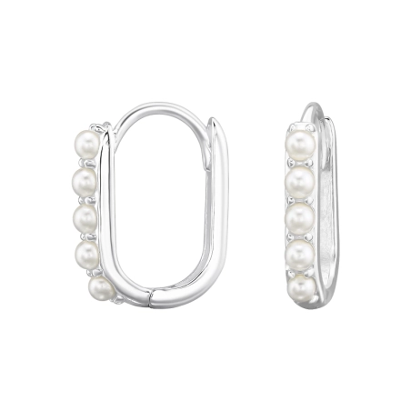 Hoops mit Perlen Huggies Schmuck | All4silver