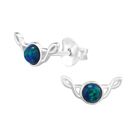 Verdreht  mit Opal Ohrstecker mit Halbedelsteinen Schmuck | All4silver