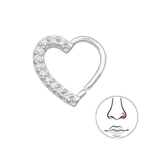 Herz mit Zirkonia Valentinstag-Schmuck Schmuck | All4silver