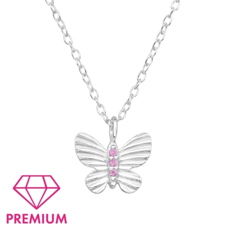 Schmetterling mit Zirkonia - Premium* Halsketten für Kinder Schmuck | All4silver