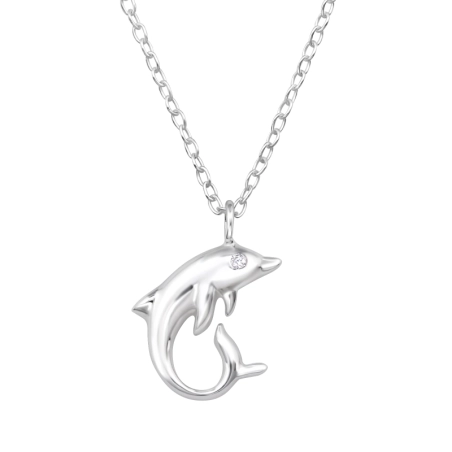 Delphin mit Zirkonia, Tier-Schmuck Schmuck | All4silver