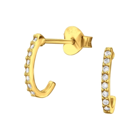 Gebogen mit Zirkonia Ohrstecker mit Zirkonia Steinen Schmuck | All4silver