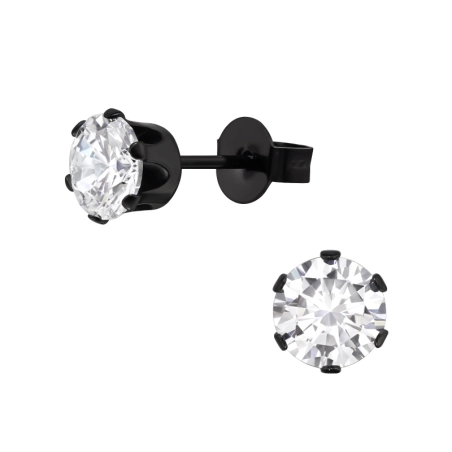 Rund 6mm Ohrstecker aus Edelstahl Schmuck | All4silver
