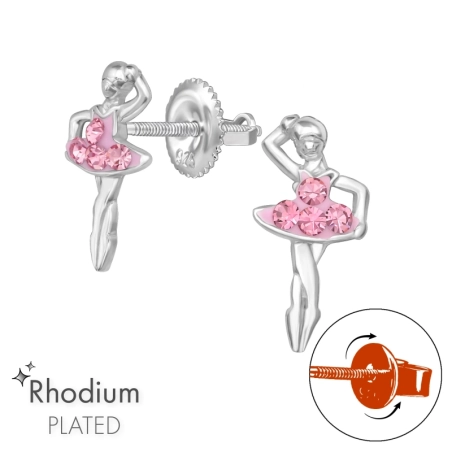 Ballerina mit Schraubverschluss rhodiniert Sport Schmuck Schmuck | All4silver