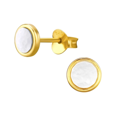 Kreis mit Halbedelstein Ohrstecker mit Halbedelsteinen Schmuck | All4silver