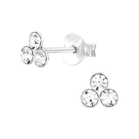 Dreieck Mit Kristall Ohrstecker mit Kristall Schmuck | All4silver