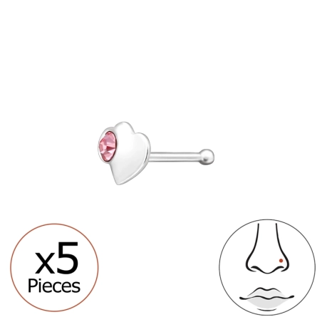 5 Stk. Goldenes Herz mit Kristall Valentinstag-Schmuck Schmuck | All4silver