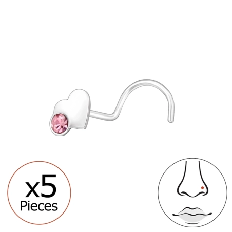 5 Stk. Goldenes Herz mit Kristall Valentinstag-Schmuck Schmuck | All4silver