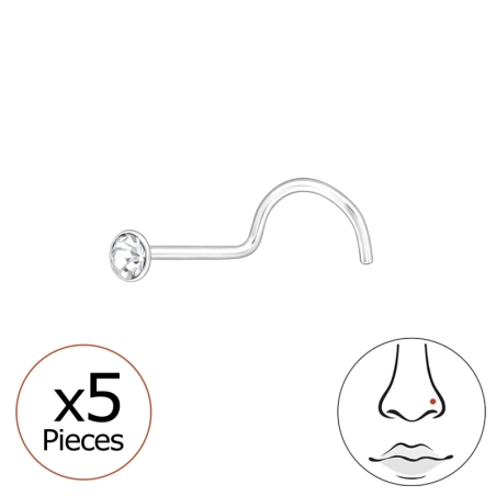 5 Stk. Runden Nase Piercing Schmuck im Angebot Schmuck | All4silver