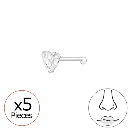 5 Stk. Herz mit Kristallen Valentinstag-Schmuck Schmuck | All4silver