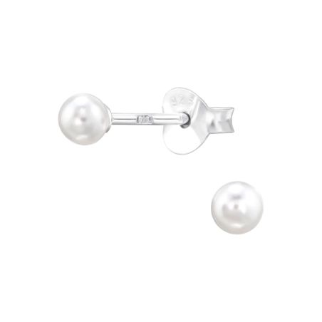 Runden mit Perle Ohrstecker mit Perlen Schmuck | All4silver