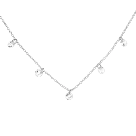 Runder kubischer Zirkon 4mm x 5mm Halskette mit Steinen Schmuck | All4silver