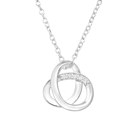 Keltischer Knoten mit Zirkonia Halskette mit Steinen Schmuck | All4silver