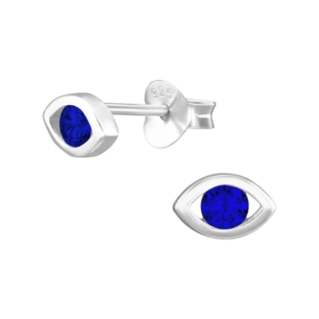 Auge des Bösen mit Kubikzirkonia Ohrstecker mit Zirkonia Steinen Schmuck | All4silver