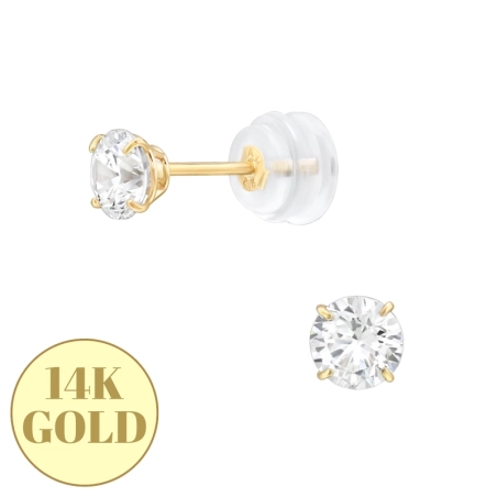 Gold 4mm mit Zirkonia Gold Earrings Schmuck | All4silver