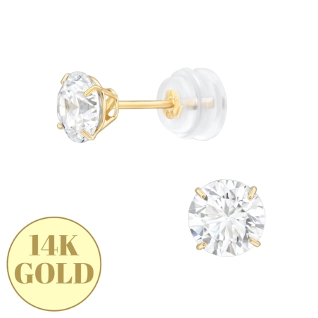 Gold 5mm 4 mit Zirkonia Gold Earrings Schmuck | All4silver