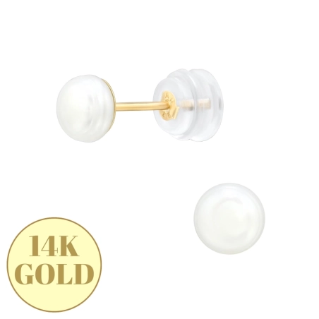 Gold mit Perle 5mm Gold Earrings Schmuck | All4silver