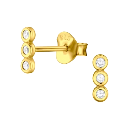 Runden  mit Kristall Ohrstecker mit Zirkonia Steinen Schmuck | All4silver