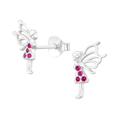 Engel mit Zirkonia Steinen Ohrstecker mit Zirkonia Steinen Schmuck | All4silver