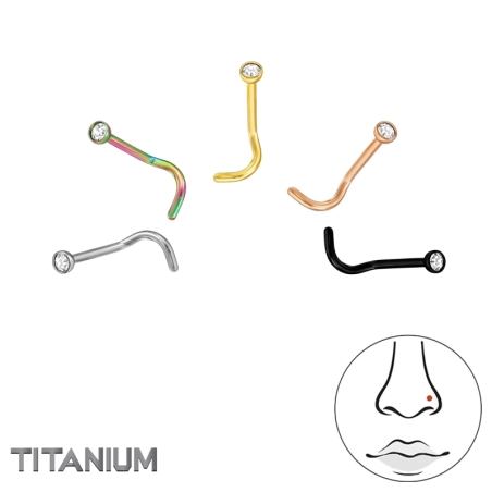 5x Stücke 0,8 mm Nasenkugel Mix Farben mit Kristall Geometrischer Schmuck Schmuck | All4silver