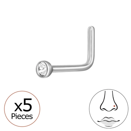 Rundes Nasenpiercing 2mm, (20 G)  5 Stück Geometrischer Schmuck Schmuck | All4silver
