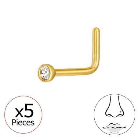 Goldenes rundes Nasenpiercing 2mm, (20 G) 5 Stück Geometrischer Schmuck Schmuck | All4silver