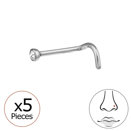 Rundes Nasenpiercing 2mm, (20 G) 5 Stück Geometrischer Schmuck Schmuck | All4silver