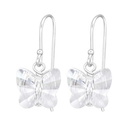 Schmetterling Kristall Ohrringe mit Kristall Schmuck | All4silver