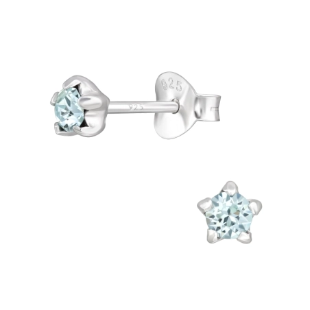 Rund mit Kristall Ohrstecker mit Kristall Schmuck | All4silver