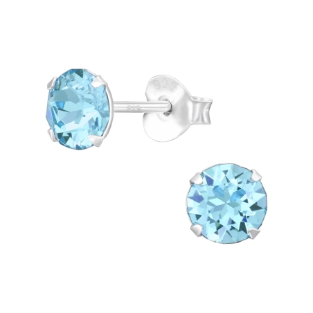 Runden Kristall Ohrstecker mit Kristall Schmuck | All4silver
