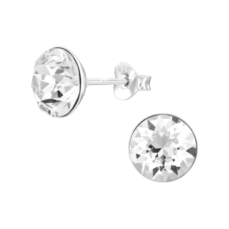 Runden  mit Kristall Ohrstecker mit Kristall Schmuck | All4silver