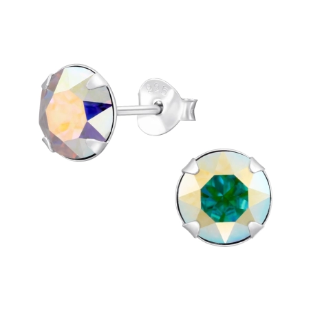 Runden  mit Kristall Ohrstecker mit Kristall Schmuck | All4silver