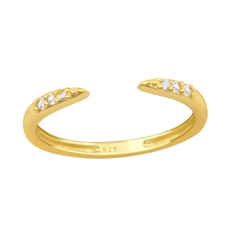 Golden mit kubischen Zirkonia Zehenringe aus Silber Schmuck | All4silver