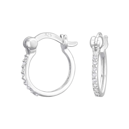 Rund mit Zirkonia Ohrringe mit Zirkonia Steinen Schmuck | All4silver