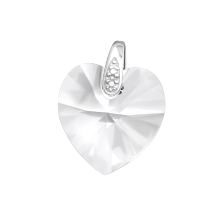 Kristall Herz Anhänger mit Zirkonia Steinen Schmuck | All4silver